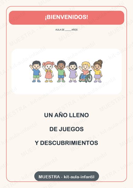 Cartel de bienvenida del Kit Aula Infantil